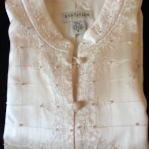 Ivory silk Ann Taylor top
